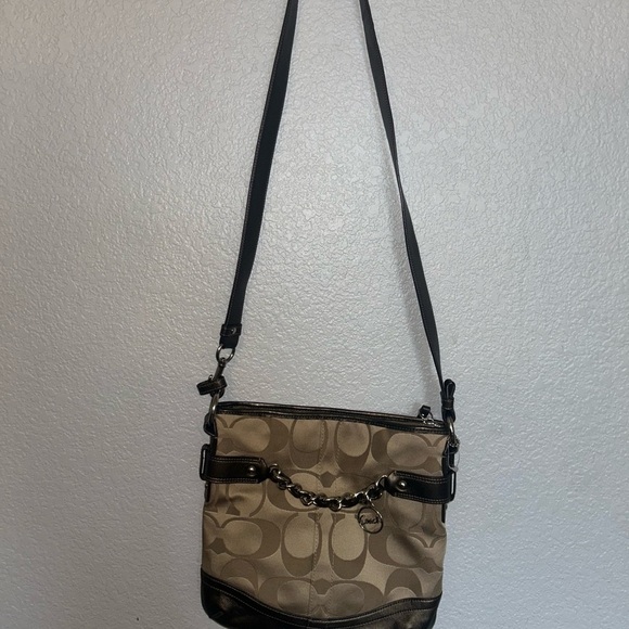 Coach Signature Crossbody Bag in Tan and Brown - Picture 2 of 7